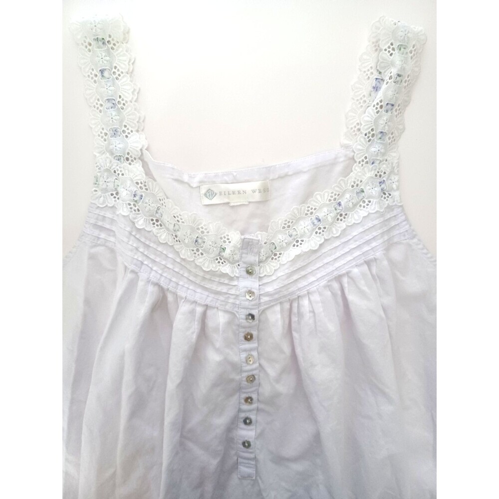 Eileen West Floral Nightgown Medium* Woven Cotton Lawn Boho Ballet Cottagecore